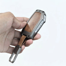 Load image into Gallery viewer, Metal Leather Car Key Cover Fit for New Kia Seltos 2023 Facelift | Carens X Line | Sonet Facelift (4 Button Smart Key)