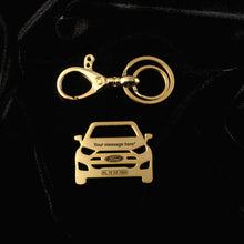 Load image into Gallery viewer, Ford Ecosport Stainless Steel Customized Car Keychain with Custom Number Plate and Message
