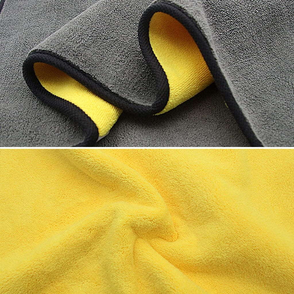 Microfiber Double Layered Cloth 40x60 cms with 600 GSM | Extra Thick Microfiber Cleaning Cloths for Cars & Bike - Both Interior and Exterior
