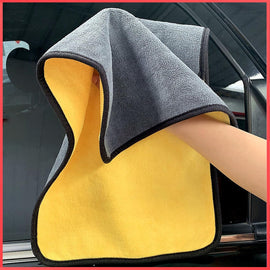Microfiber Double Layered Cloth 40x60 cms with 600 GSM | Extra Thick Microfiber Cleaning Cloths for Cars & Bike - Both Interior and Exterior