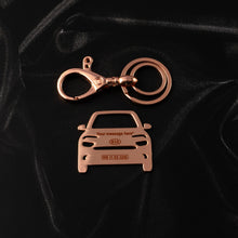Load image into Gallery viewer, KIA Carens Stainless Steel Customized Car Keychain with Custom Number Plate and Message