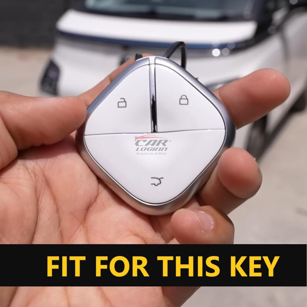 Metal Leather Car Key Case for MG COMET EV Electric 3 Button Smart Key