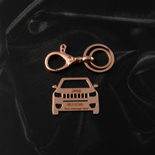 Load image into Gallery viewer, Jeep Compass Stainless Steel Customized Car Keychain with Custom Number Plate and Message