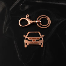 Load image into Gallery viewer, Tata Tiago Stainless Steel Customized Car Keychain with Custom Number Plate and Message