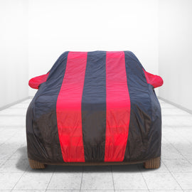 Fronx  Maruti Suzuki Car Body Cover | All Weather Resistant | Triple Stitched with Soft Cotton Lining | Side Mirror Pocket (Black and Red)