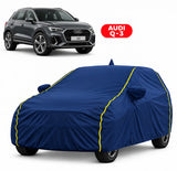 Audi Q-3 Car Body Cover | All Weather Resistant | Triple Stitched with Soft Cotton Lining | Side Mirror Pocket (JUNGLE VALVET)