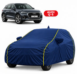 Audi Q-5 Car Body Cover | All Weather Resistant | Triple Stitched with Soft Cotton Lining | Side Mirror Pocket (JUNGLE VALVET)