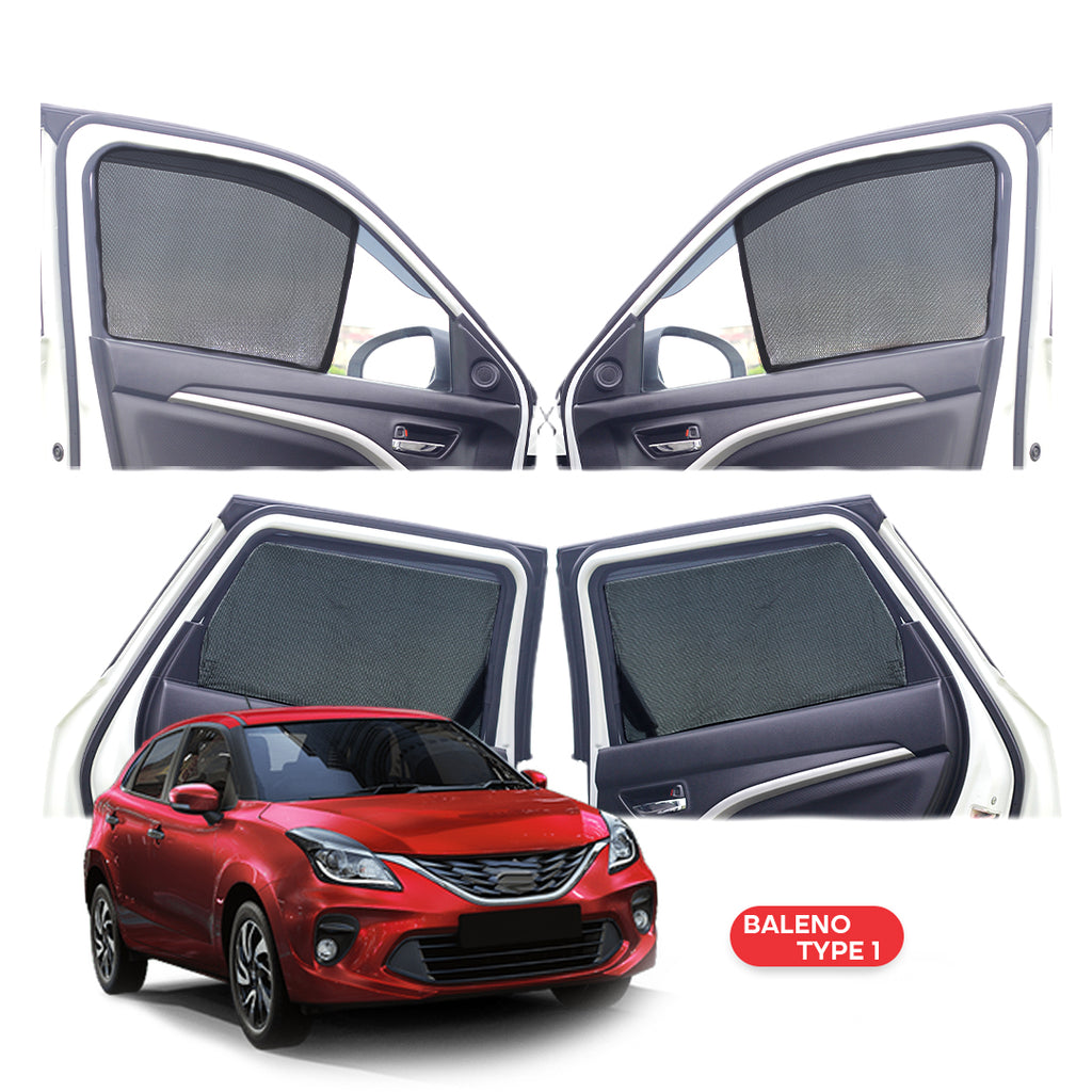 Maruti Suzuki Baleno Half Window Curtain/Car Sunshades - 4 Pieces