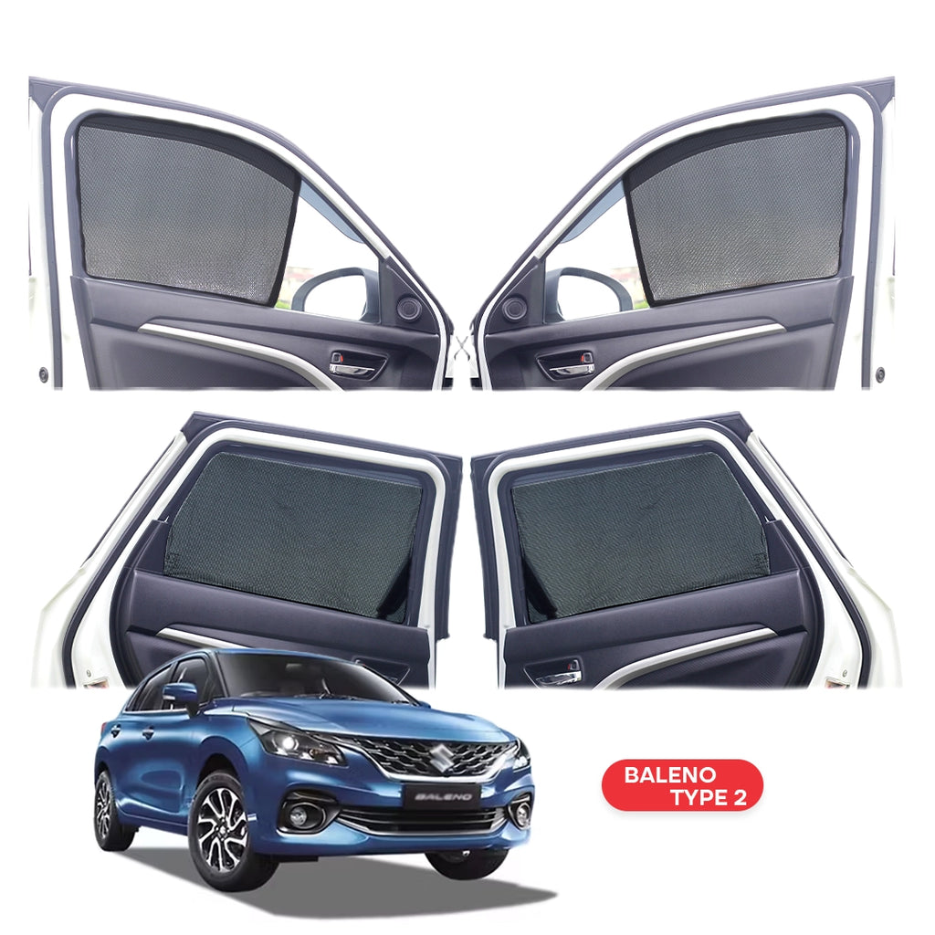 Maruti Suzuki Baleno Half Window Curtain/Car Sunshades - 4 Pieces