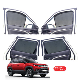 Maruti Suzuki Brezza Half Window Curtain/Car Sunshades - 4 Pieces