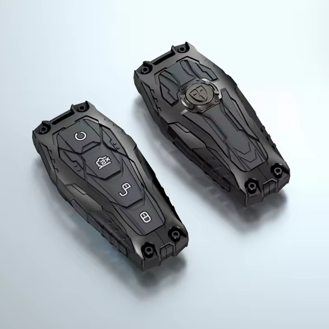 Carloginn Premium Metal Black Transformer Series Soft Silicon Key Cover for BYD ATTO 3 Smart key