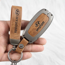 Load image into Gallery viewer, Metal Leather Key Case for Hyundai New Verna Facelift 2023 (4 Button Smart Key)