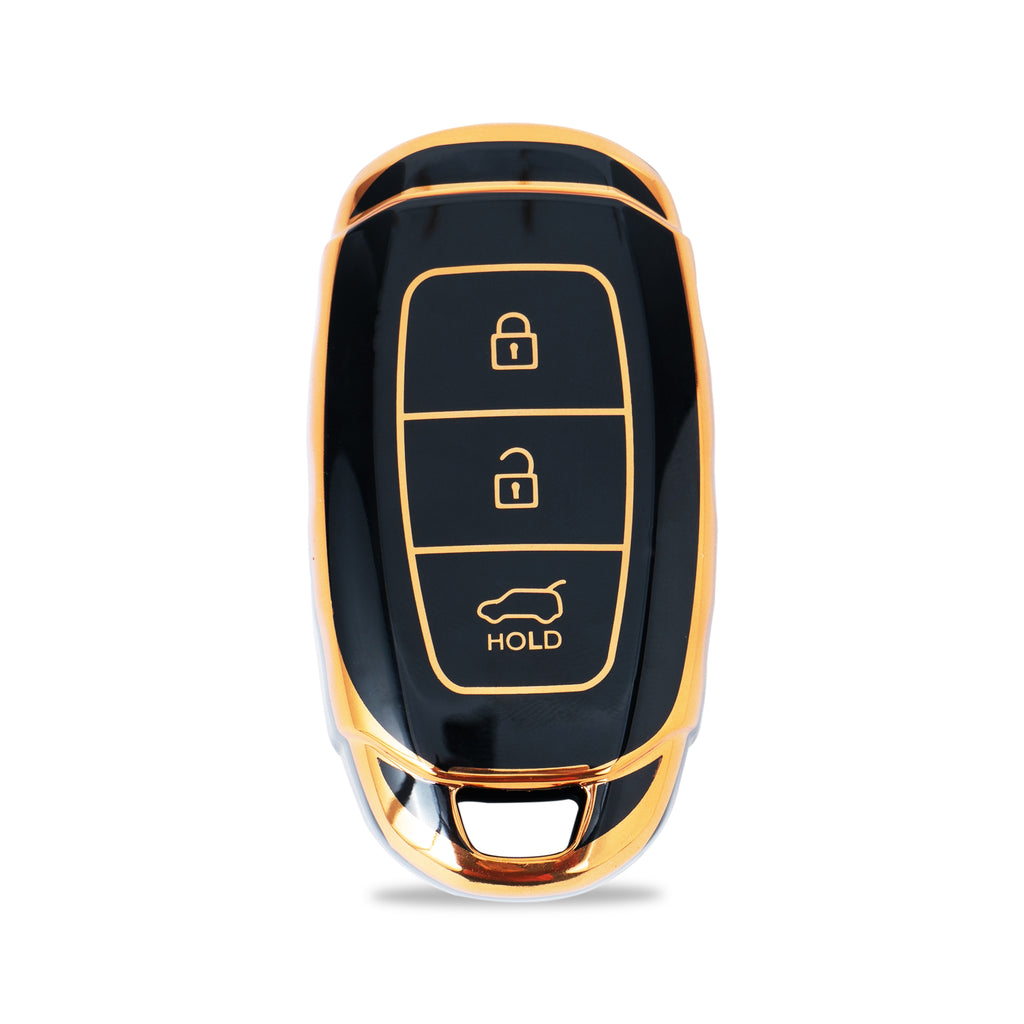 TPU Car Key Cover Fit for Hyundai Old Verna | Verna -2020 | New Verna | Kona Electric (3 Button Smart Key)