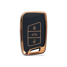 TPU Car Key Cover Fit for Skoda Slavia | Kushaq | Superb | Kodiaq | Volkswagen Tiguan | Virtus | New Vento | New Polo Smart Key
