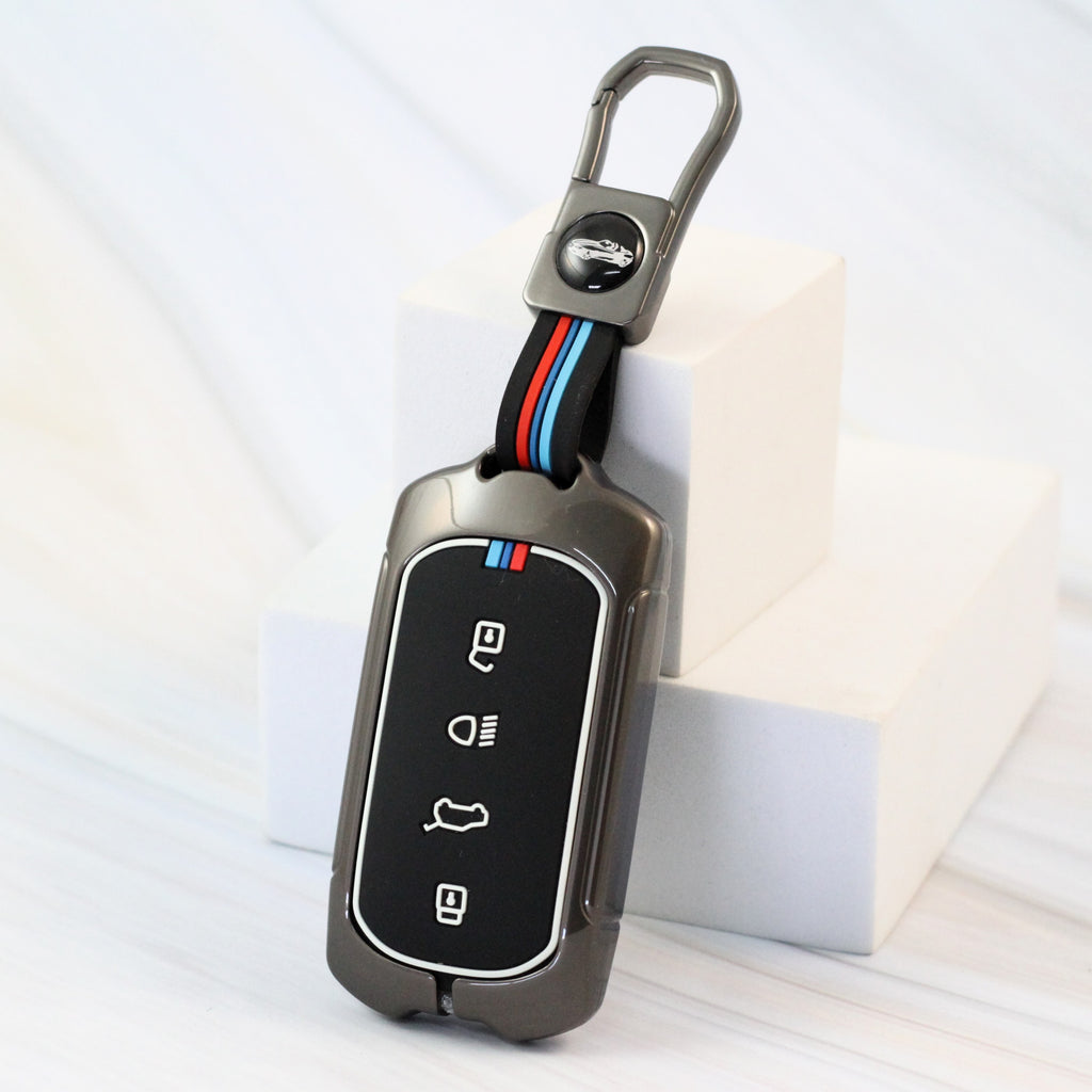 Metal Car Key Cover for TATA Curve 4 Button Smart Key