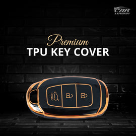 TPU Car Key Cover Fit for Hyundai Old Verna | Verna -2020 | New Verna | Kona Electric (3 Button Smart Key)