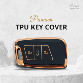 TPU Car Key Cover Fit for Skoda Slavia | Kushaq | Superb | Kodiaq | Volkswagen Tiguan | Virtus | New Vento | New Polo Smart Key