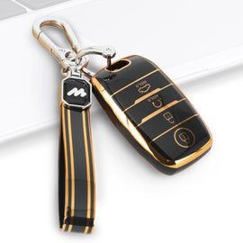 TPU Car Key Cover Fit for KIA Carens | Carnival | Seltos | Sonet  (4 Button Smart Key)