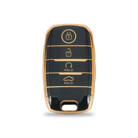 TPU Car Key Cover Fit for KIA Carens | Carnival | Seltos | Sonet  (4 Button Smart Key)