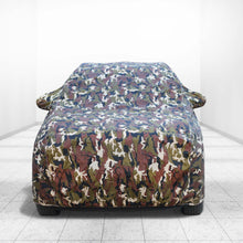 Load image into Gallery viewer, Swift Maruti Suzuki Car Body Cover | All Weather Resistant | Triple Stitched with Soft Cotton Lining | Side Mirror Pocket (JUNGLE VALVET)