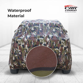 Hyundai i10 | i10 Nios | Grand Car Body Cover | All Weather Resistant | Triple Stitched with Soft Cotton Lining | Side Mirror Pocket (JUNGLE VALVET)