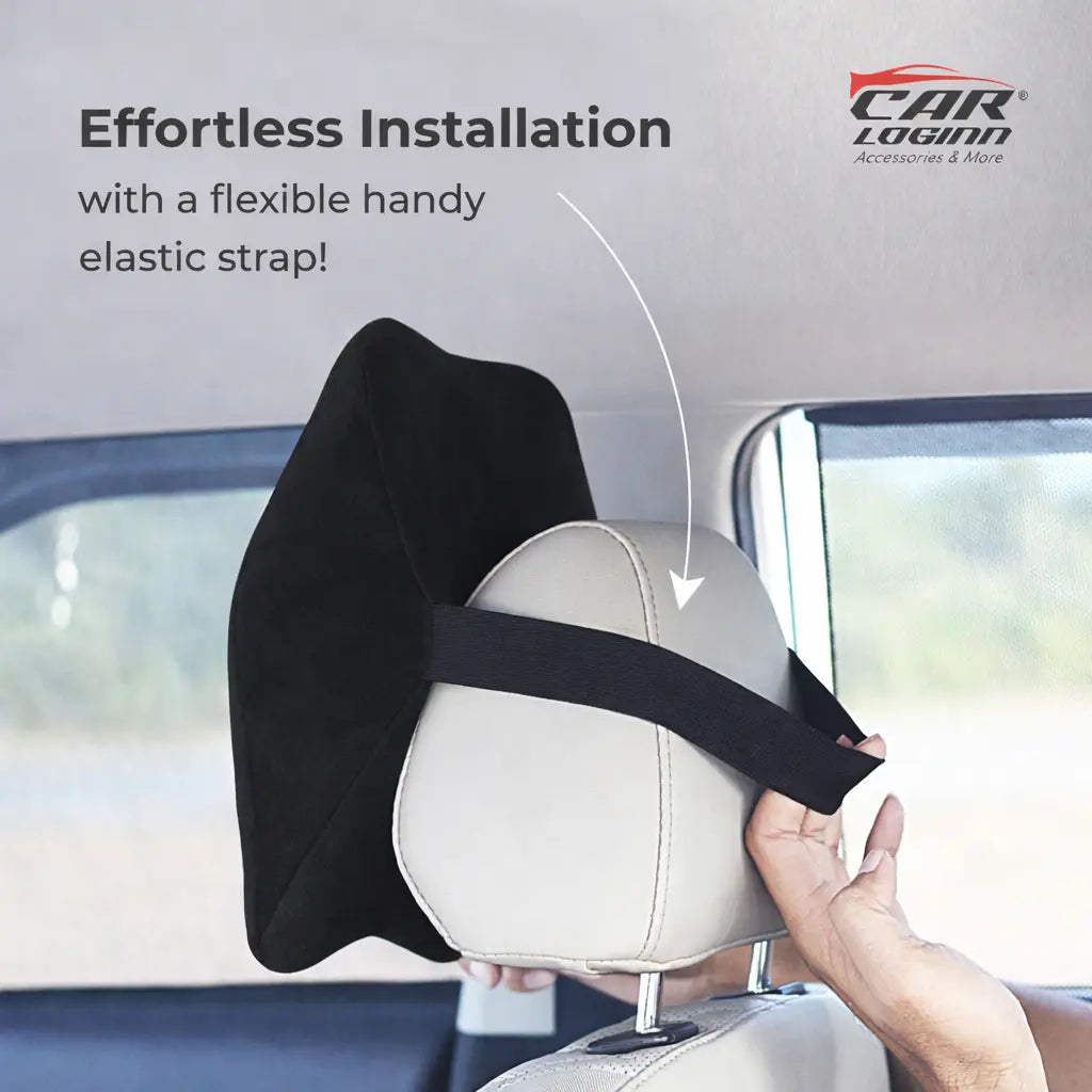 Carloginn Ultimate Car Neck Rest Pillow | 100% Memory Foam | Neck Pillow for Cervical Support | Suitable for All Cars