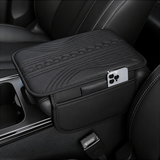 Premium PU Leather Car Armrest Cover Pad | Console Protector & Armrest Pad with Dual Phone Pockets | Universal Fit for Car, SUV