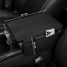 Load image into Gallery viewer, Premium PU Leather Car Armrest Cover Pad | Console Protector &amp; Armrest Pad with Dual Phone Pockets | Universal Fit for Car, SUV