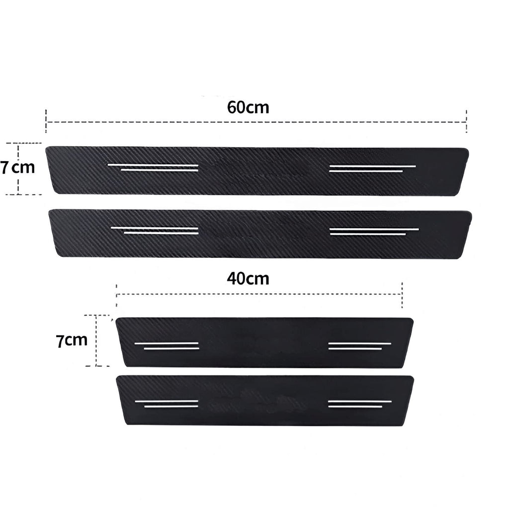 Car Door Strip Carbon Fiber Wrap Sill Edge | Anti Scratch Tape for all Cars (Set of 4 pieces)
