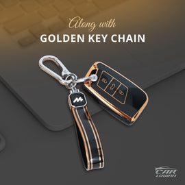 TPU Car Key Cover Fit for Skoda Slavia | Kushaq | Superb | Kodiaq | Volkswagen Tiguan | Virtus | New Vento | New Polo Smart Key