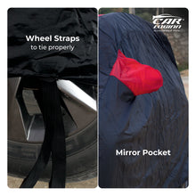 Load image into Gallery viewer, Audi Q-7 Car Body Cover | All Weather Resistant | Triple Stitched with Soft Cotton Lining | Side Mirror Pocket (Black and Red)