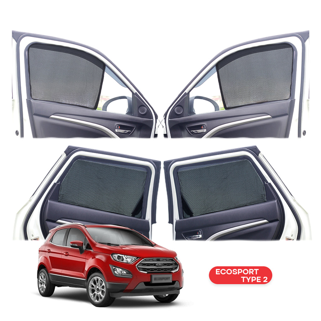 Ford Ecosport Half Window Curtain/Car Sunshades - 4 Pieces