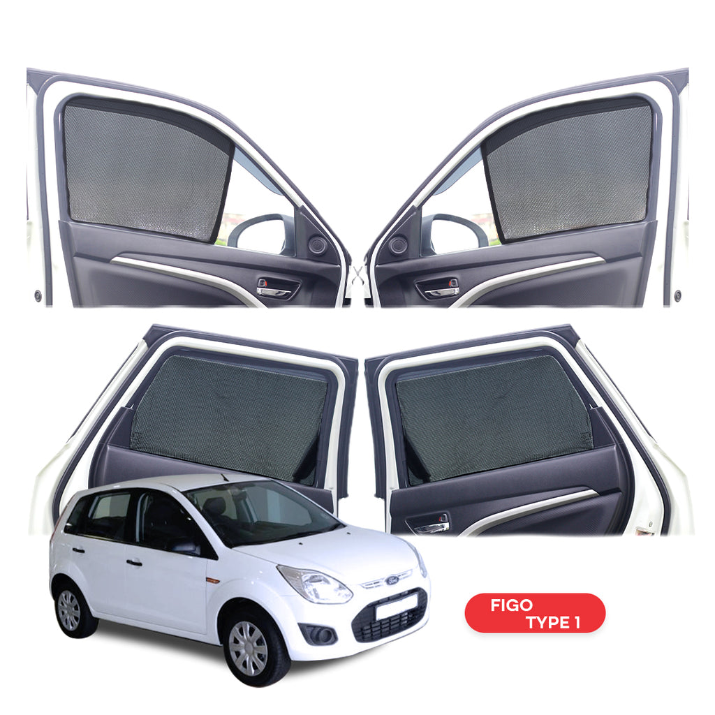 Ford Figo Half Window Curtain/Car Sunshades - 4 Pieces