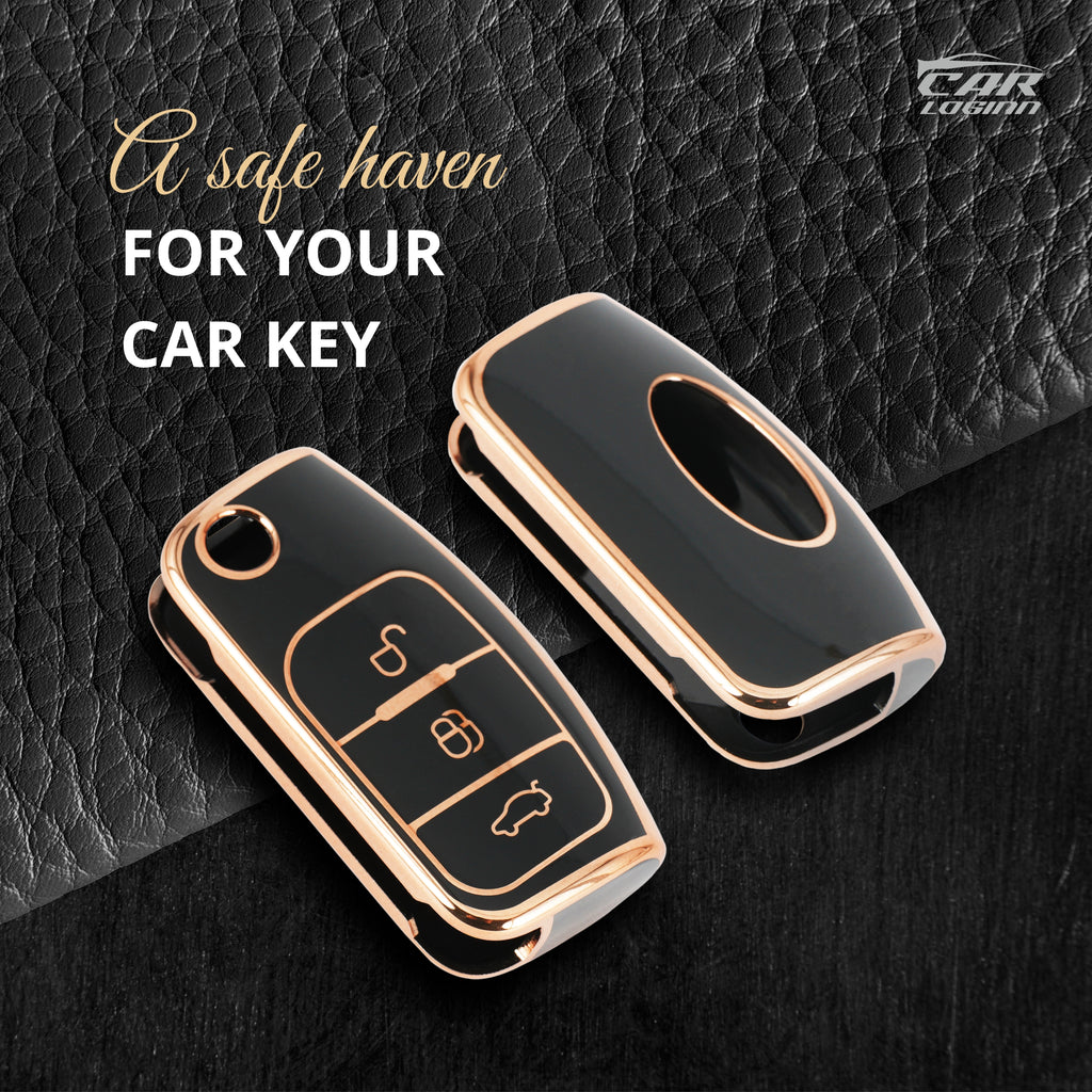 TPU Car Key Cover Fit for Ford Fiesta | Figo | Ecosport | Aspire | Freestyle Flip Key