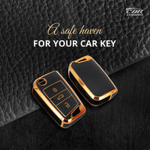 Load image into Gallery viewer, TPU Car Key Cover Fit for Skoda Kushaq | Skoda Kodiaq | Skoda Slavia | Octavia | Volkswagen Tiguan | Virtus | New Polo | New Vento Flip Key (Copy)