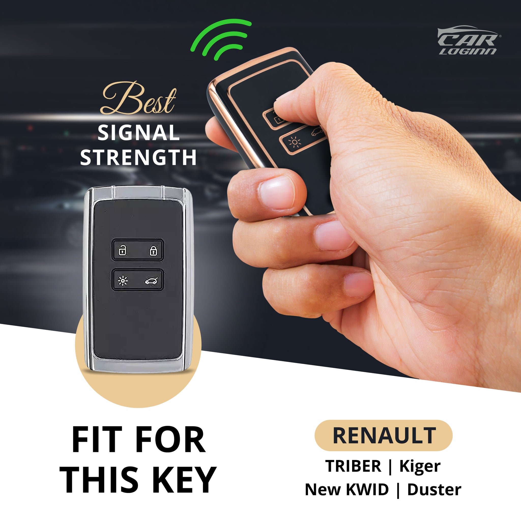 TPU Key Cover Compatible for Renault Kiger, Kwid