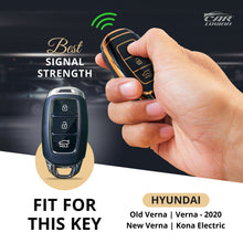 Load image into Gallery viewer, TPU Car Key Cover Fit for Hyundai Old Verna | Verna -2020 | New Verna | Kona Electric (3 Button Smart Key)