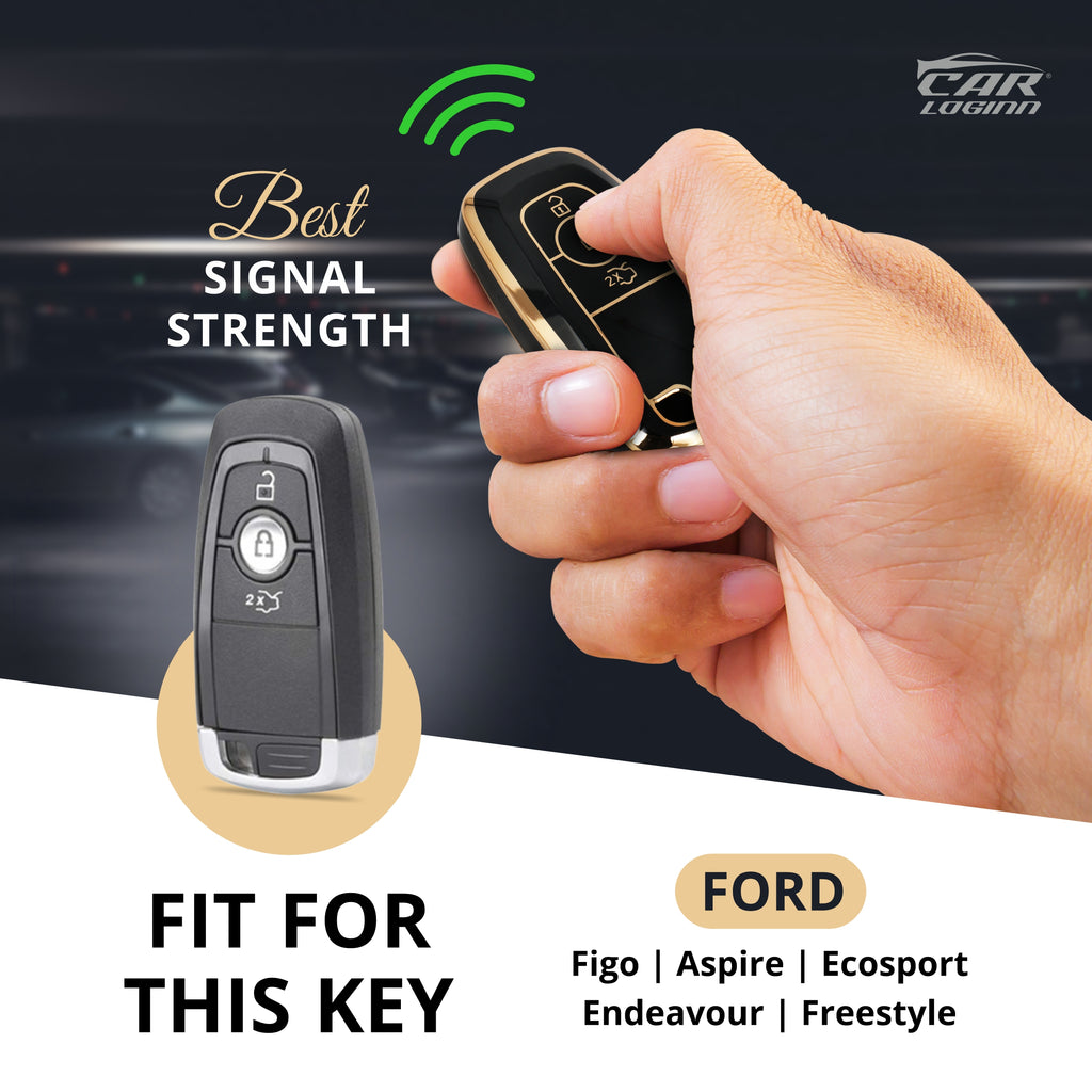 TPU Car Key Cover Fit for Ford Figo | Aspire | Ecosport | Endeavour | Freestyle Smart Key