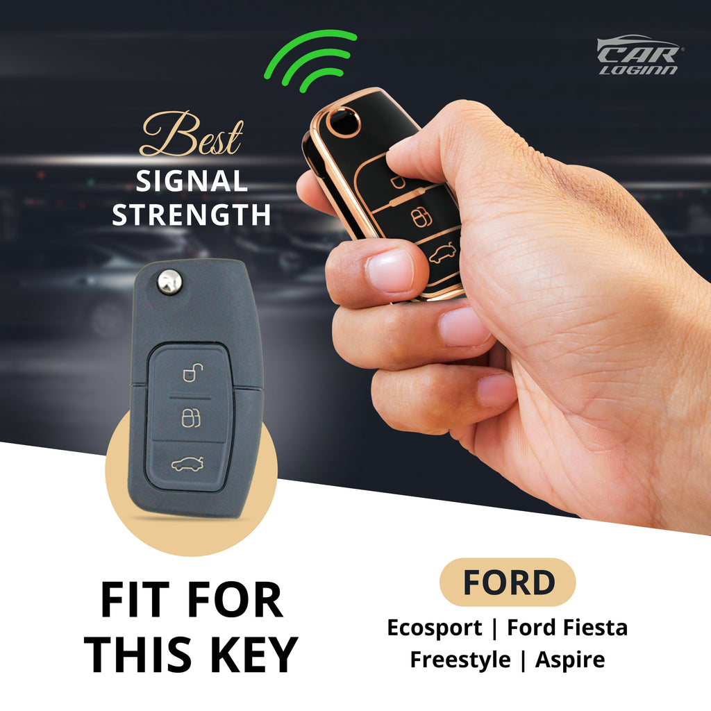 TPU Car Key Cover Fit for Ford Fiesta | Figo | Ecosport | Aspire | Freestyle Flip Key