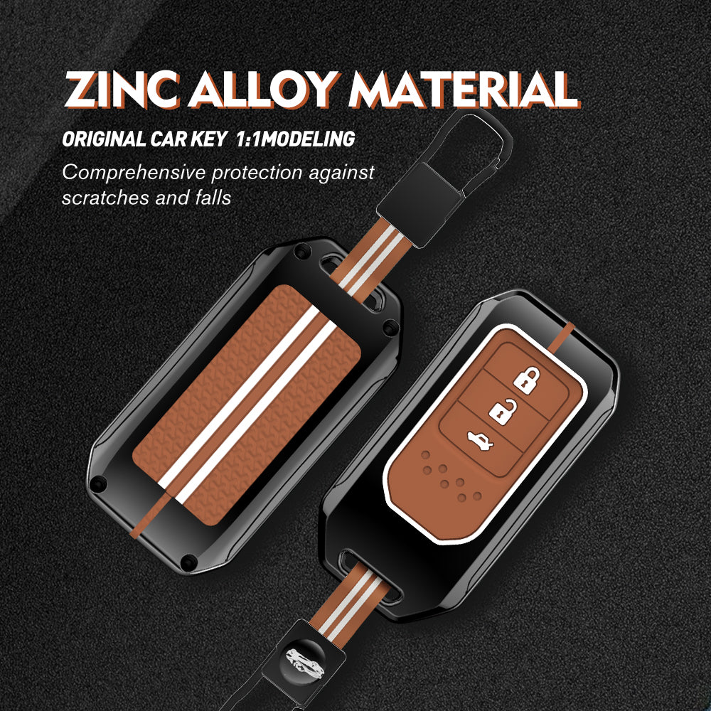 Metal Zinc Soft Silicon Key Case for Honda Elevate | Amaze | Jazz | Honda City | BR-V| CR-V | WR-V (3 Button Smart Key)