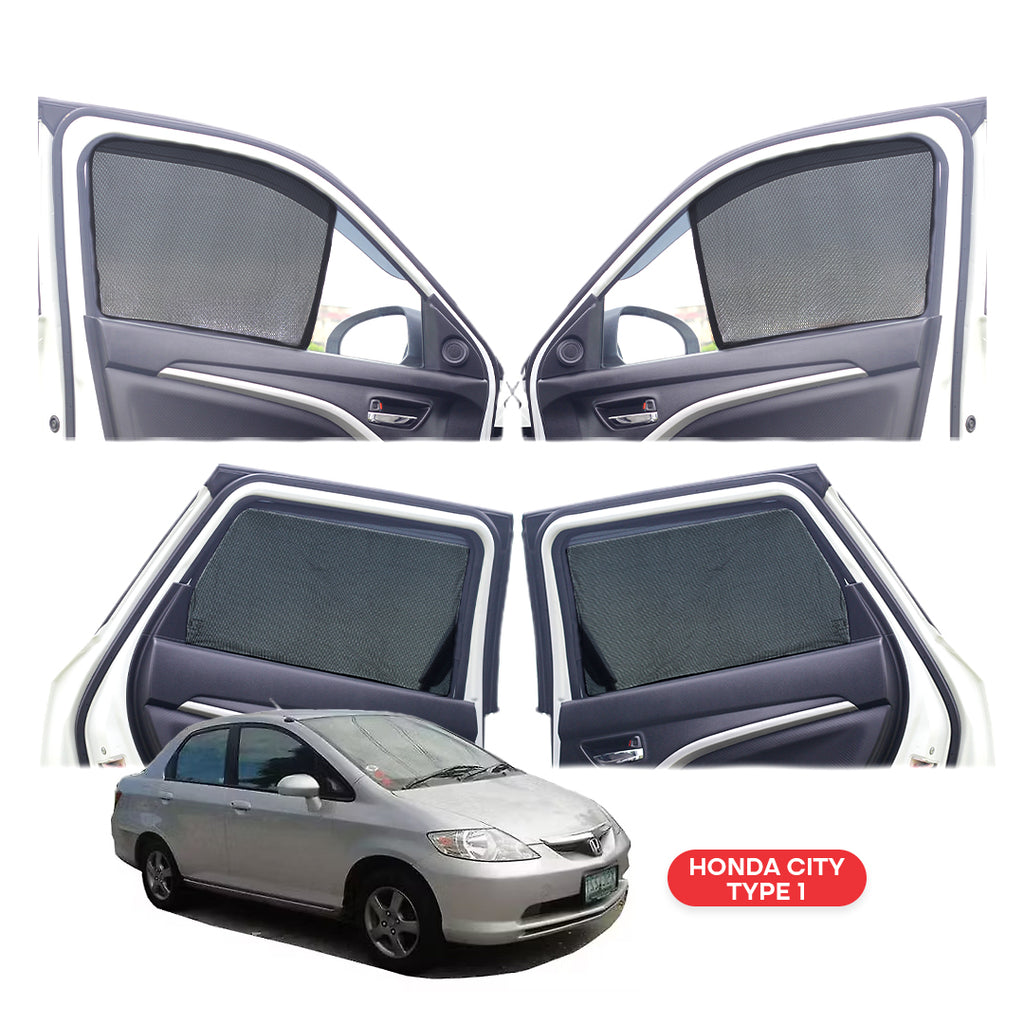 Honda City Half Window Curtain/Car Sunshades - 4 Pieces