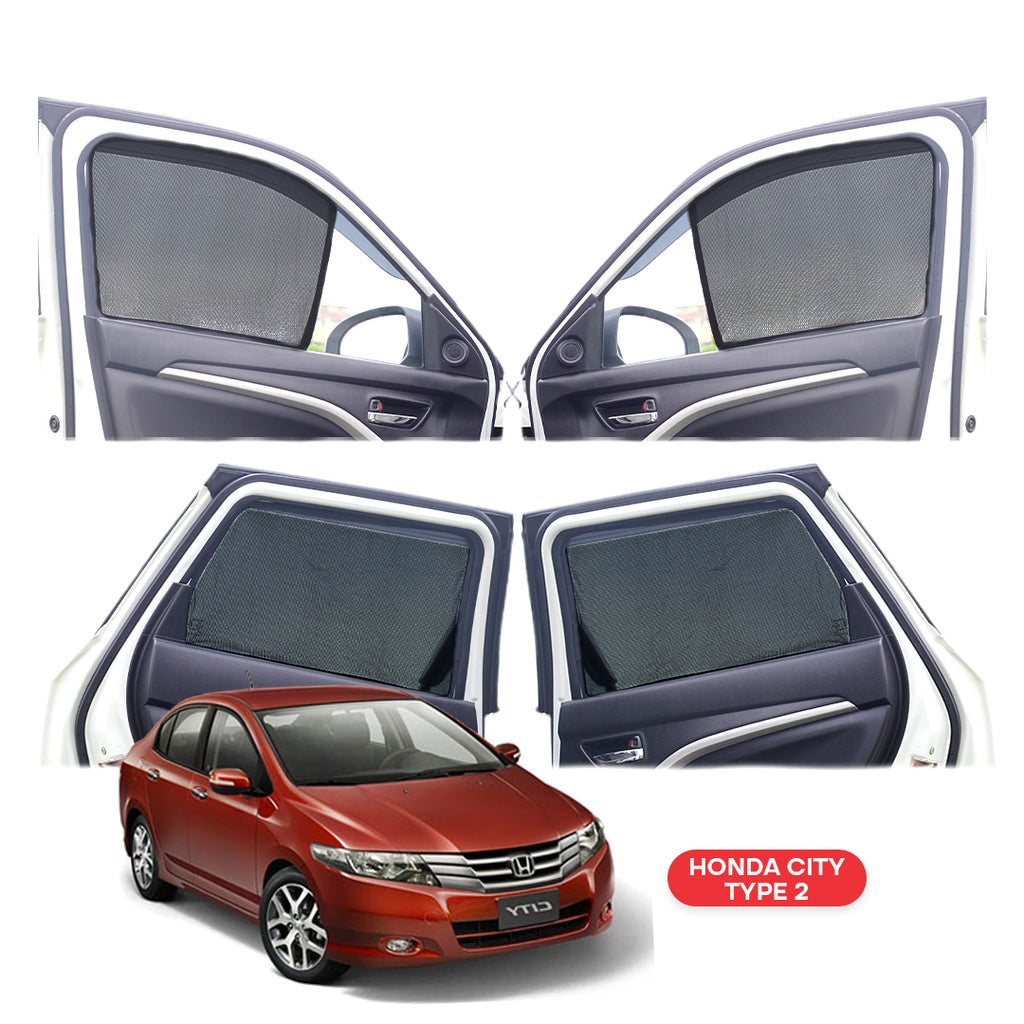 Honda City Half Window Curtain/Car Sunshades - 4 Pieces