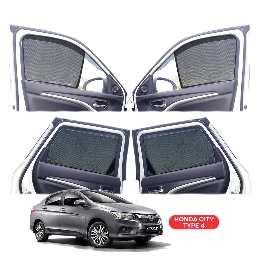 Honda City Half Window Curtain/Car Sunshades - 4 Pieces