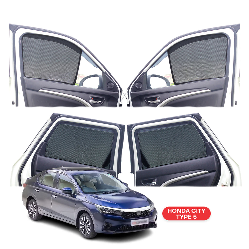 Honda City Half Window Curtain/Car Sunshades - 4 Pieces