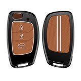 Zinc Alloy Metal Soft Silicon Key Case for Hyundai Aura | Exter | Venue | Nios | Xcent | i20 Active | i20 Elite | Creta Flip Key