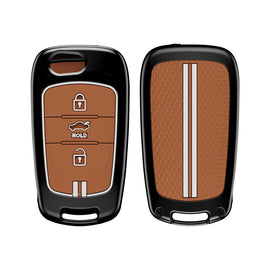 Zinc Alloy Metal Soft Silicon Key Case for Hyundai Old Verna | Old Elentra | Old i20 (3 Button Flip Key)
