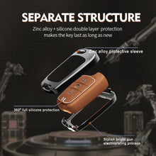 Load image into Gallery viewer, Zinc Alloy Metal Soft Silicon Key Case for Hyundai Old Verna | Old Elentra | Old i20 (3 Button Flip Key)