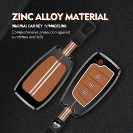 Luxury Metal Zinc Soft Silicon Key Case for Hyundai New Venue 2025 | New i20 | Verna 2020/21 | Old Verna Flip Key