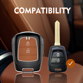 Zinc Alloy Metal Soft Silicon Key Case for Hyundai Grand i10 | Santro (2 Button Key)