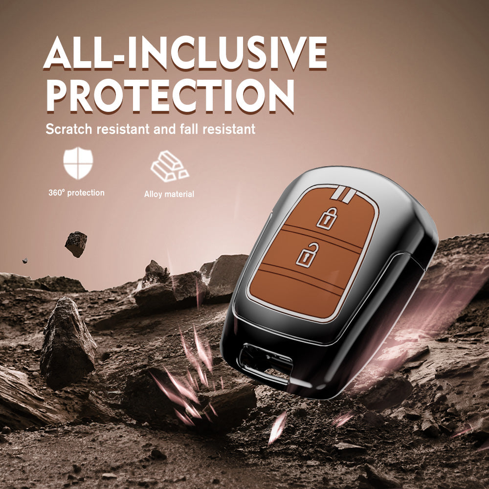 Zinc Alloy Metal Soft Silicon Key Case for Hyundai Grand i10 | Santro (2 Button Key)